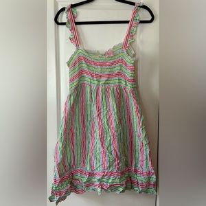Silk multicolor striped babydoll